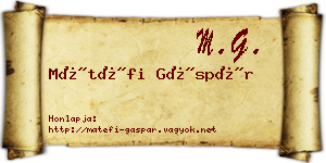Mátéfi Gáspár névjegykártya